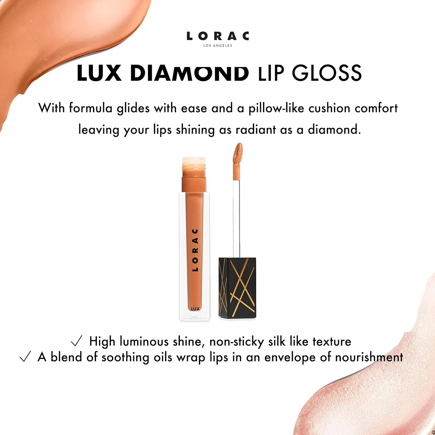 LORAC LUX Diamond Lip Gloss, Multi-Dimensional Shine, Non-Sticky, Long Lasting,