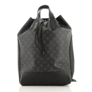 Louis Vuitton black cloth backpacks