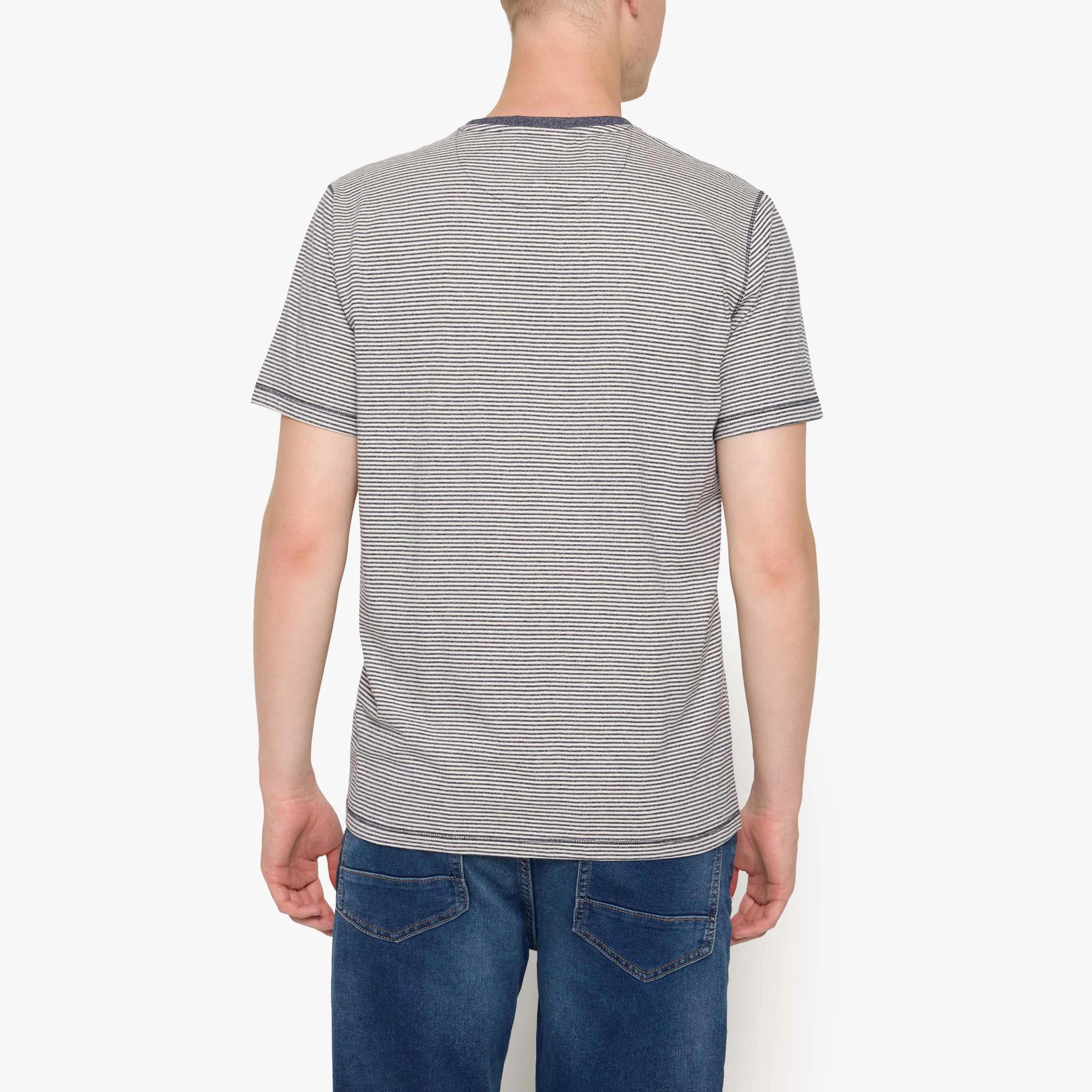 LukeSi Print Stripe Tee - Blue Captain