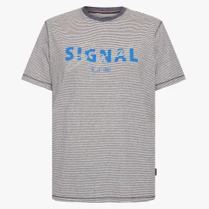 LukeSi Print Stripe Tee - Blue Captain