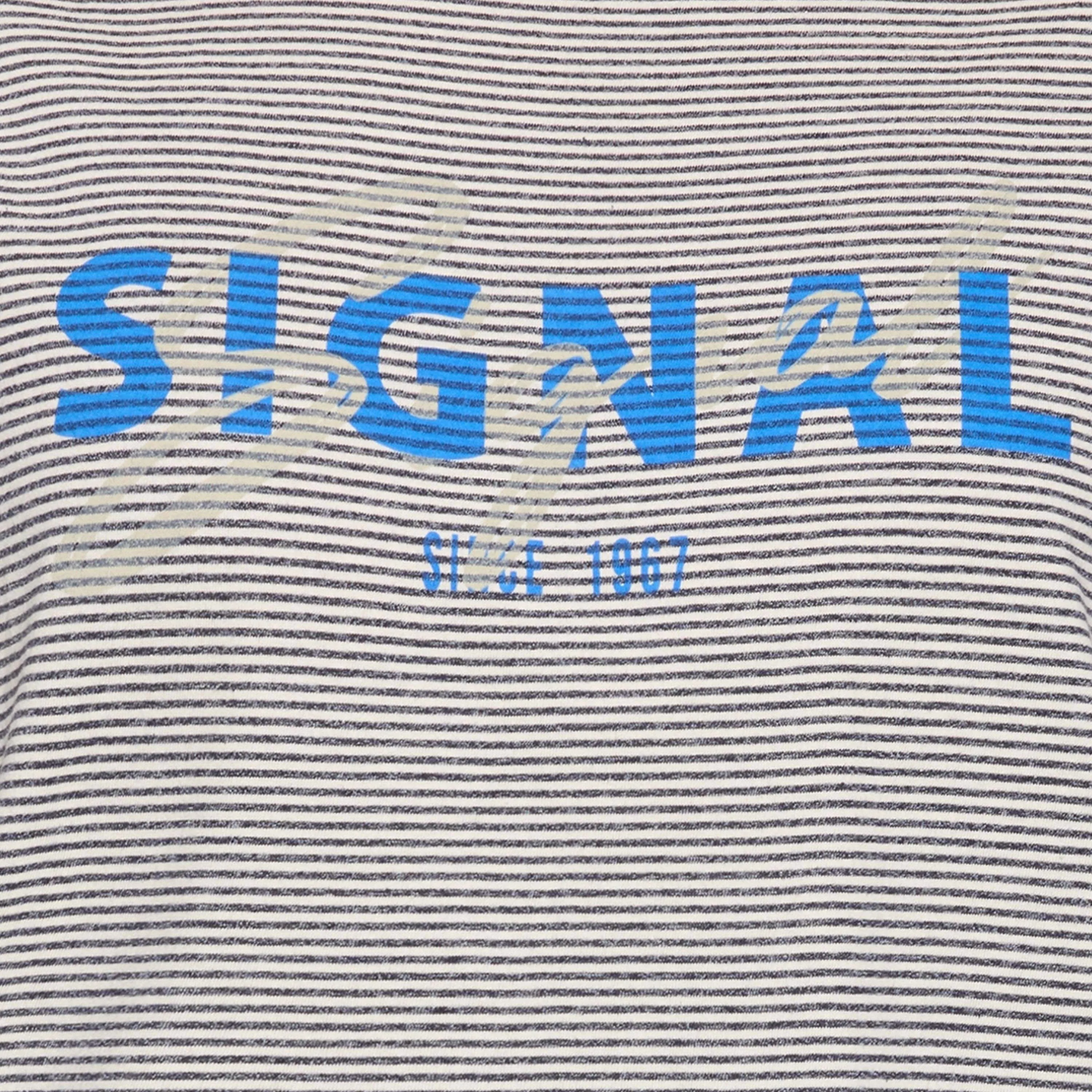 LukeSi Print Stripe Tee - Blue Captain