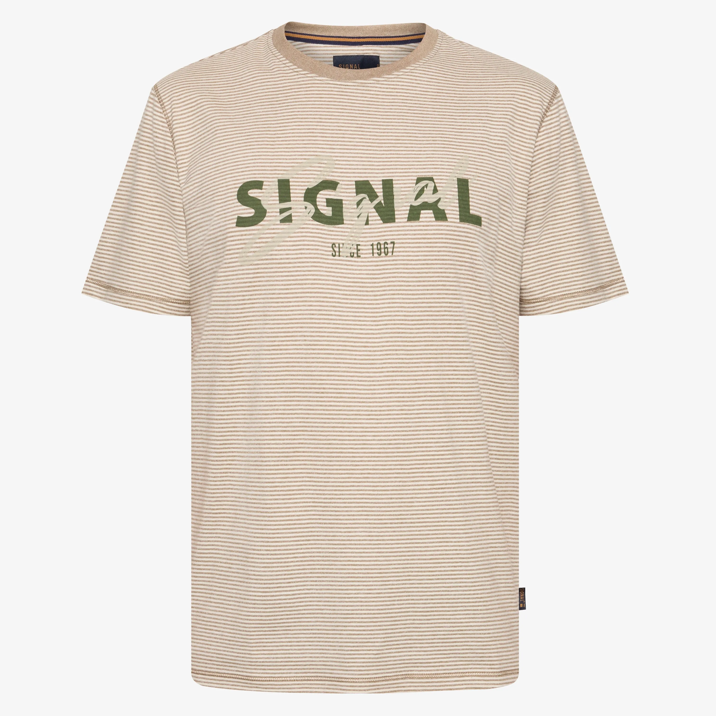 LukeSi Print Stripe Tee - Dry Teak
