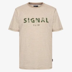 LukeSi Print Stripe Tee - Dry Teak