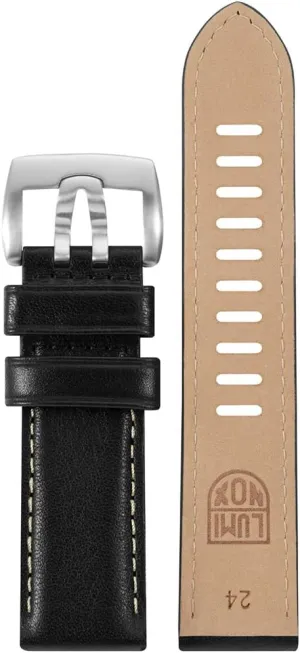 Luminox Men's Black Leather 24mm Strap 1900 Field Series Stainless Steel Buckle Watch Band