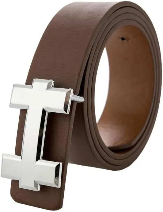 Luxury Designer Hermes Dupe Vegan Leather Belt with H Buckle Premium Fashion Accessory