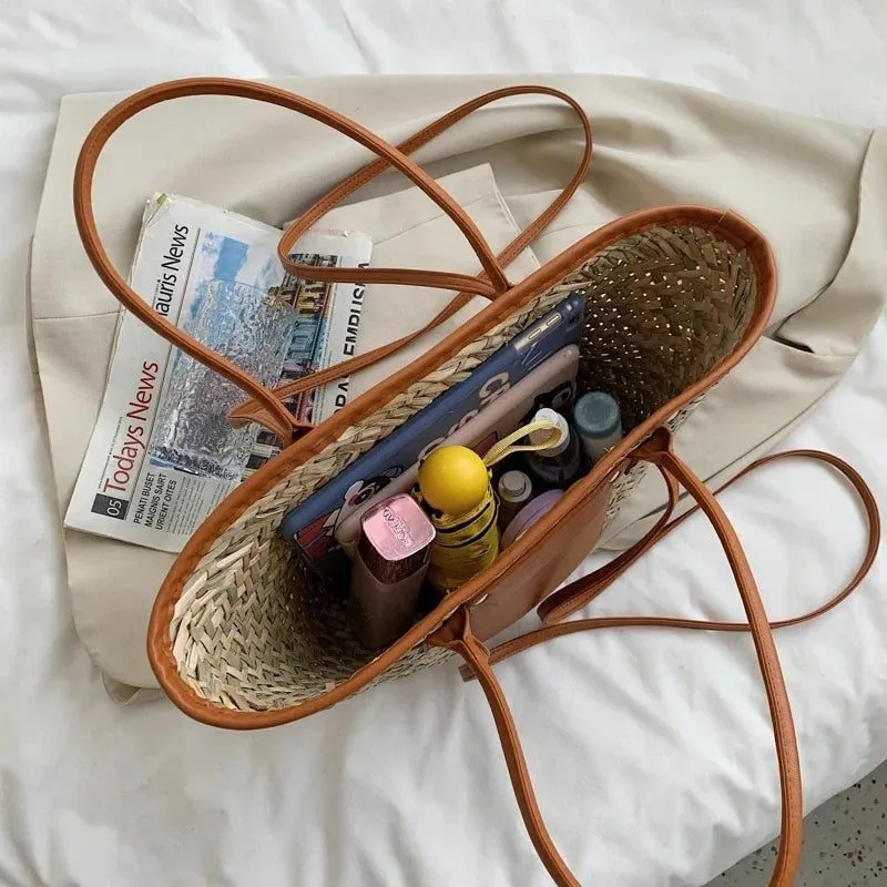 Luxury Woven Straw Handbag for Summer