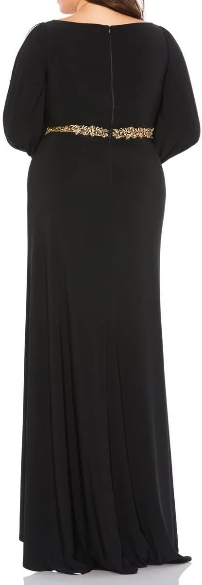 Mac Duggal Womens Plus Embellished Evening Dress