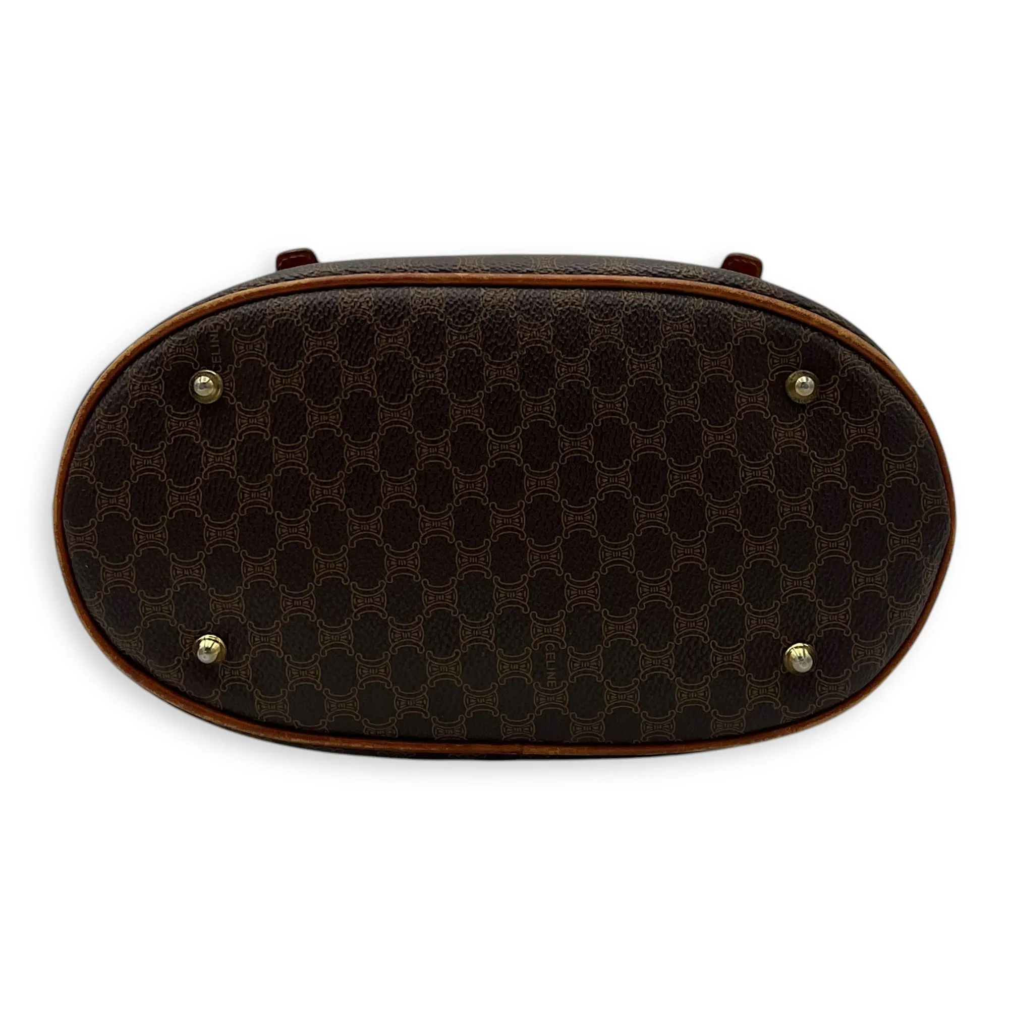 Macadam Shoulder Bag Brown in Coated Canvas, Gold hardware