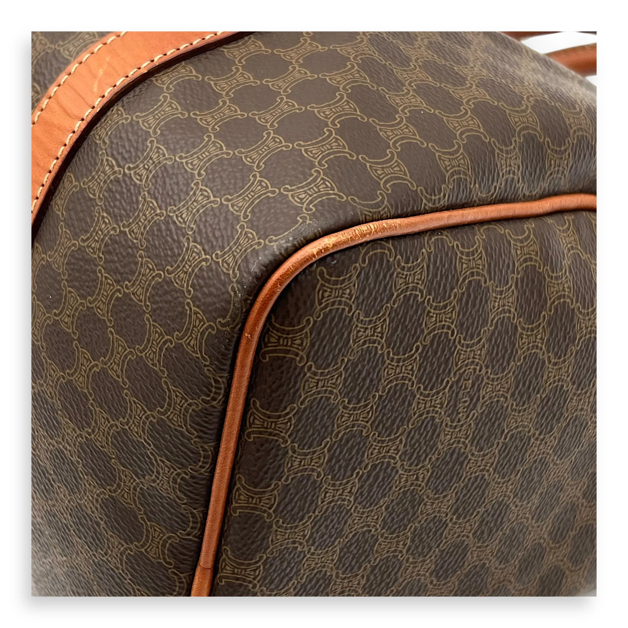 Macadam Top Handle Bag Brown in Calfskin, Gold hardware