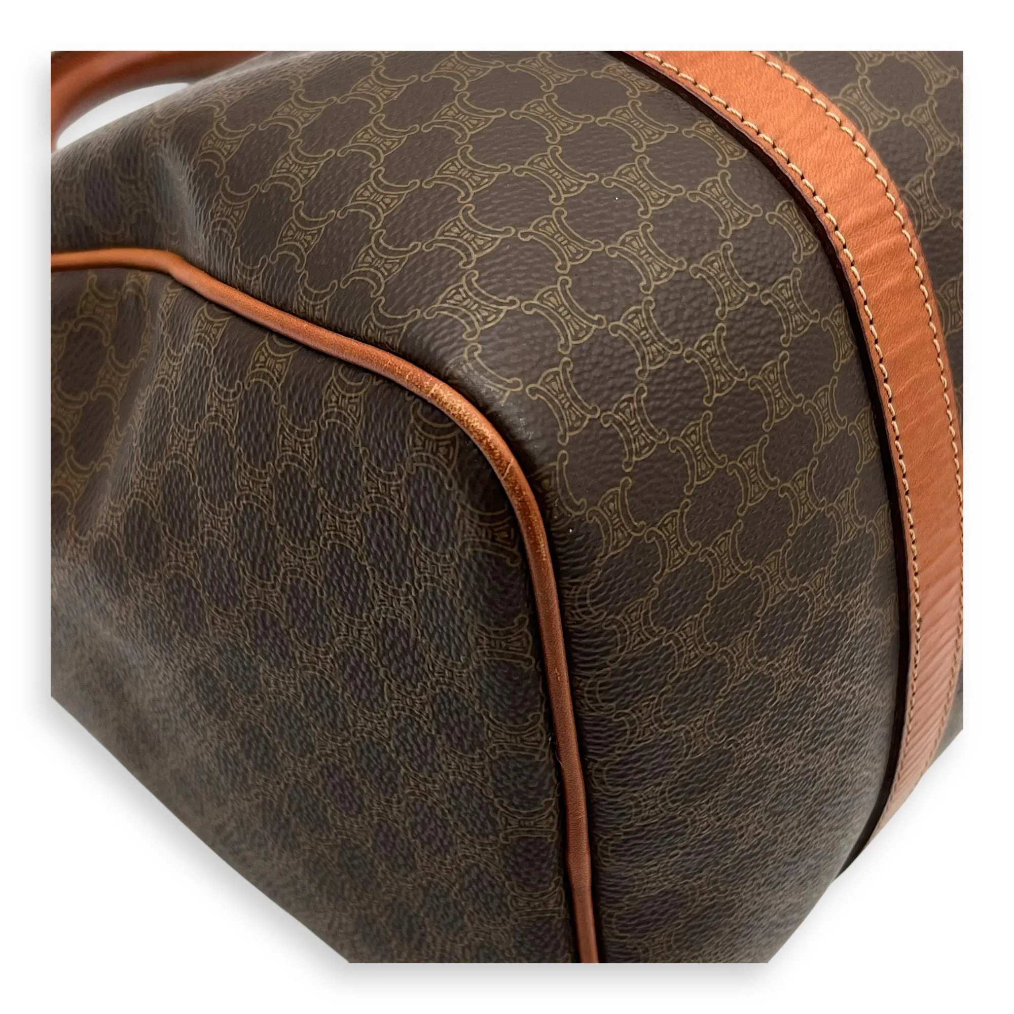 Macadam Top Handle Bag Brown in Calfskin, Gold hardware