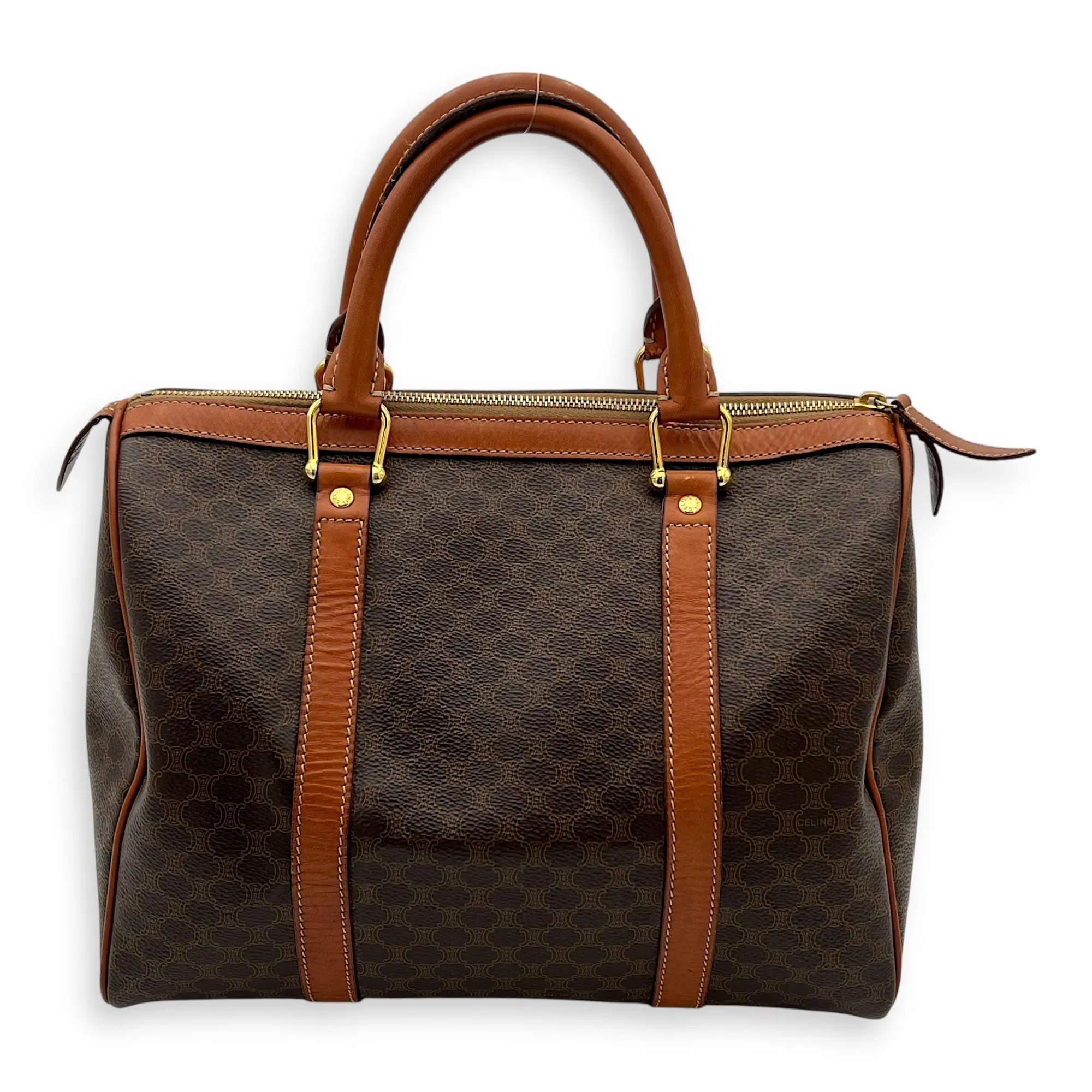 Macadam Top Handle Bag Brown in Calfskin, Gold hardware
