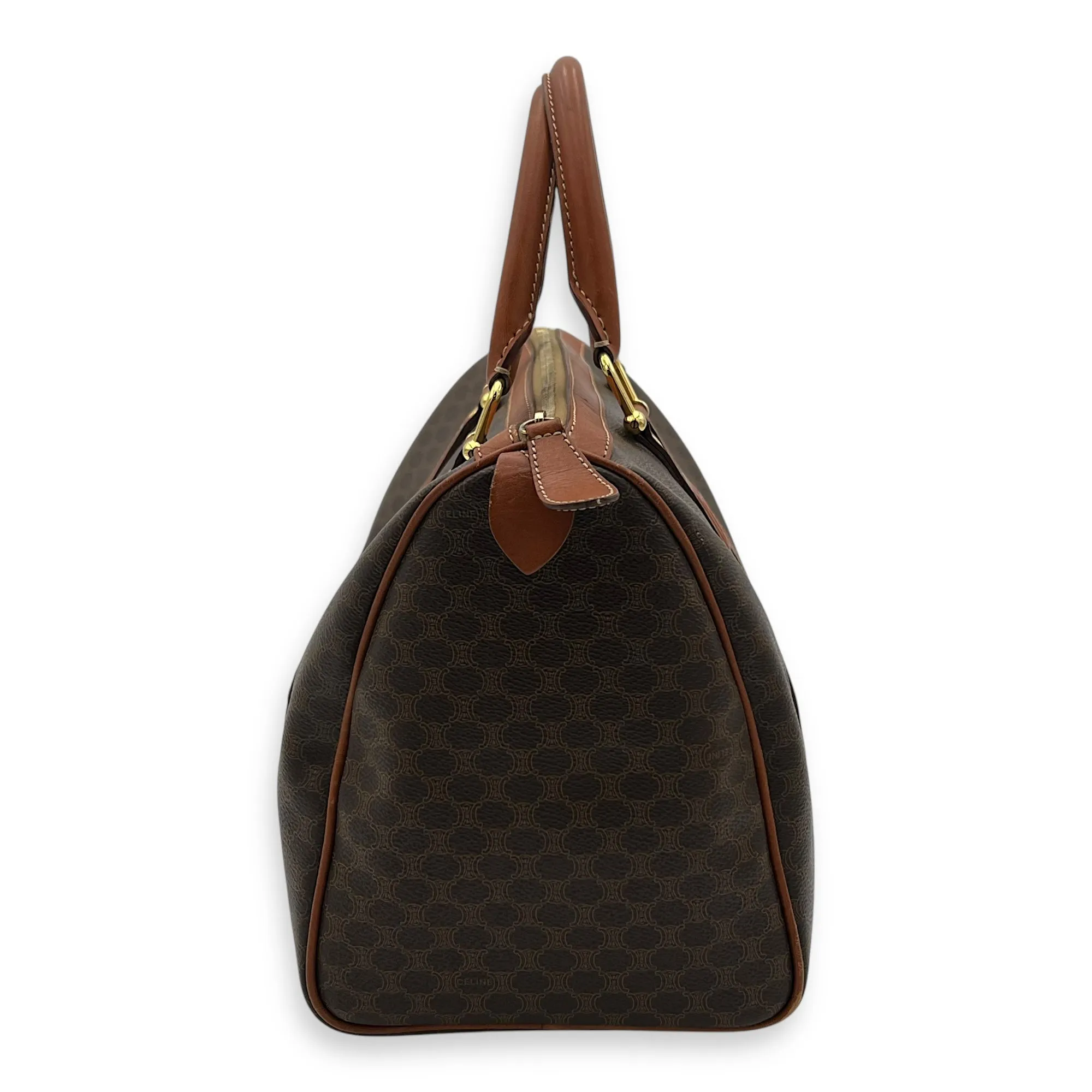 Macadam Top Handle Bag Brown in Calfskin, Gold hardware