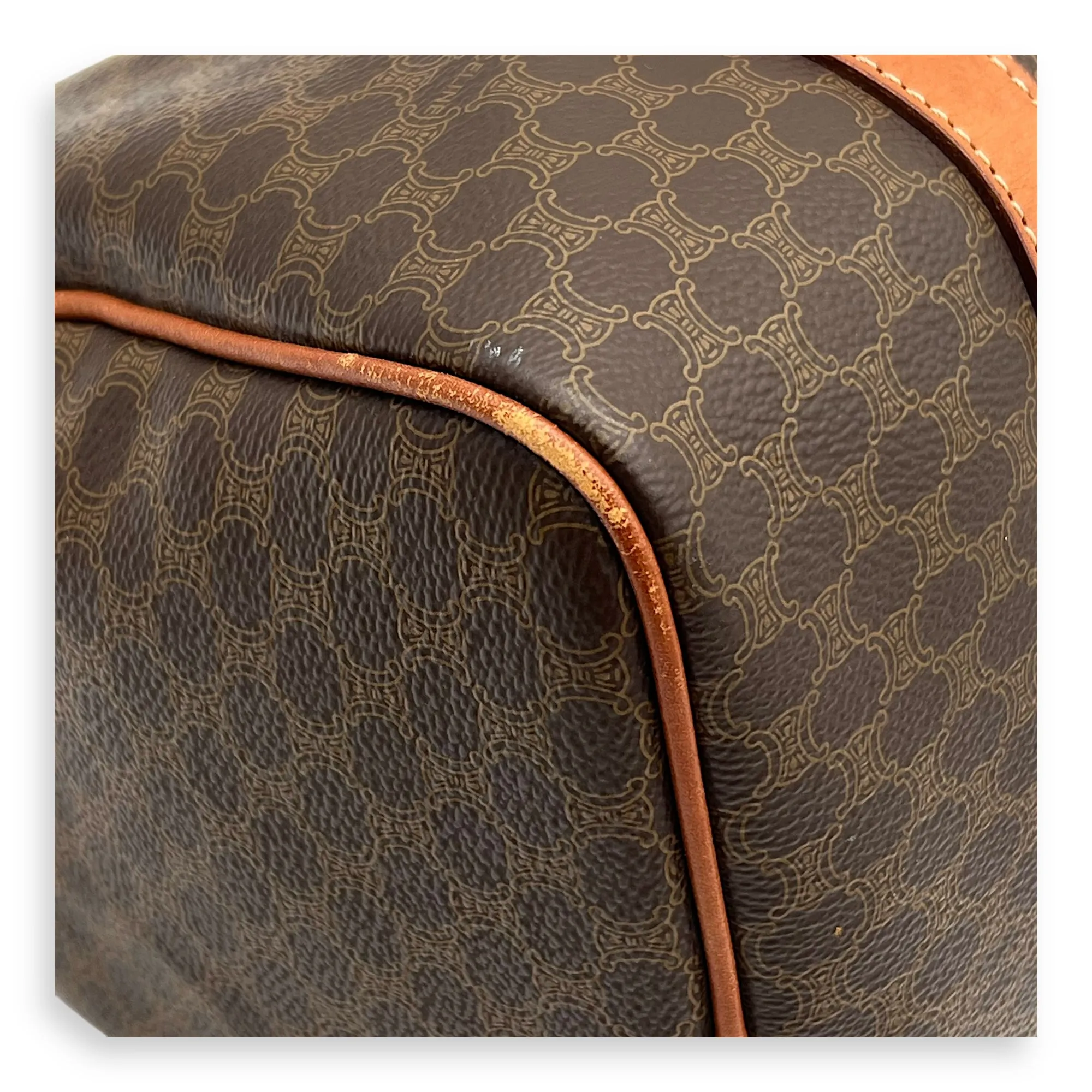 Macadam Top Handle Bag Brown in Calfskin, Gold hardware