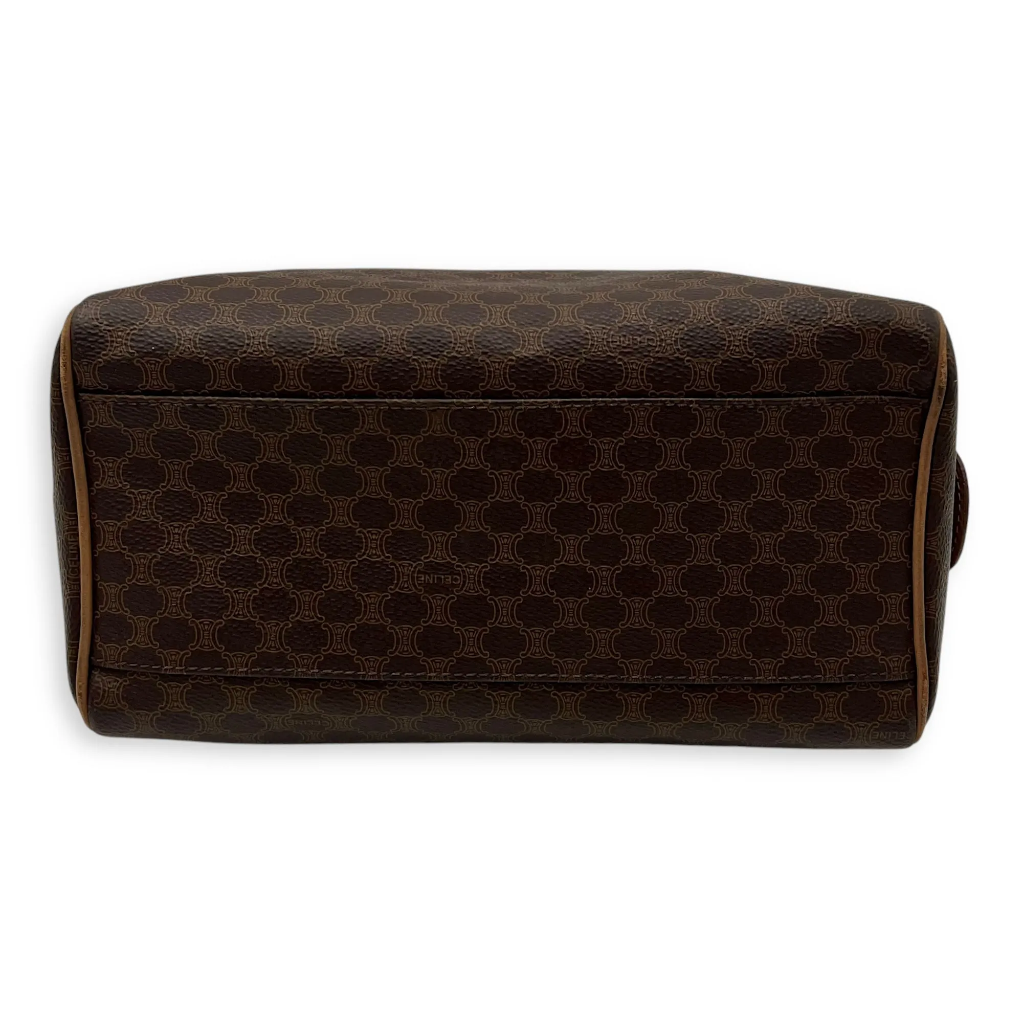 Macadam Top Handle Bag Brown in Coated Canvas, Gold hardware