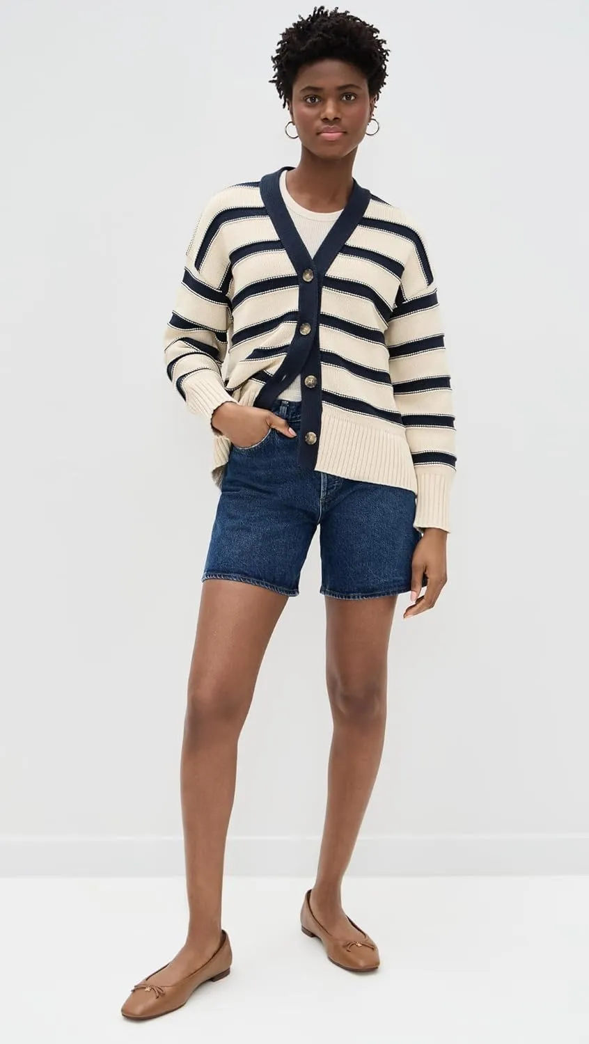 Madewell Women's Oversized Cotton Cardigan in Stripe
