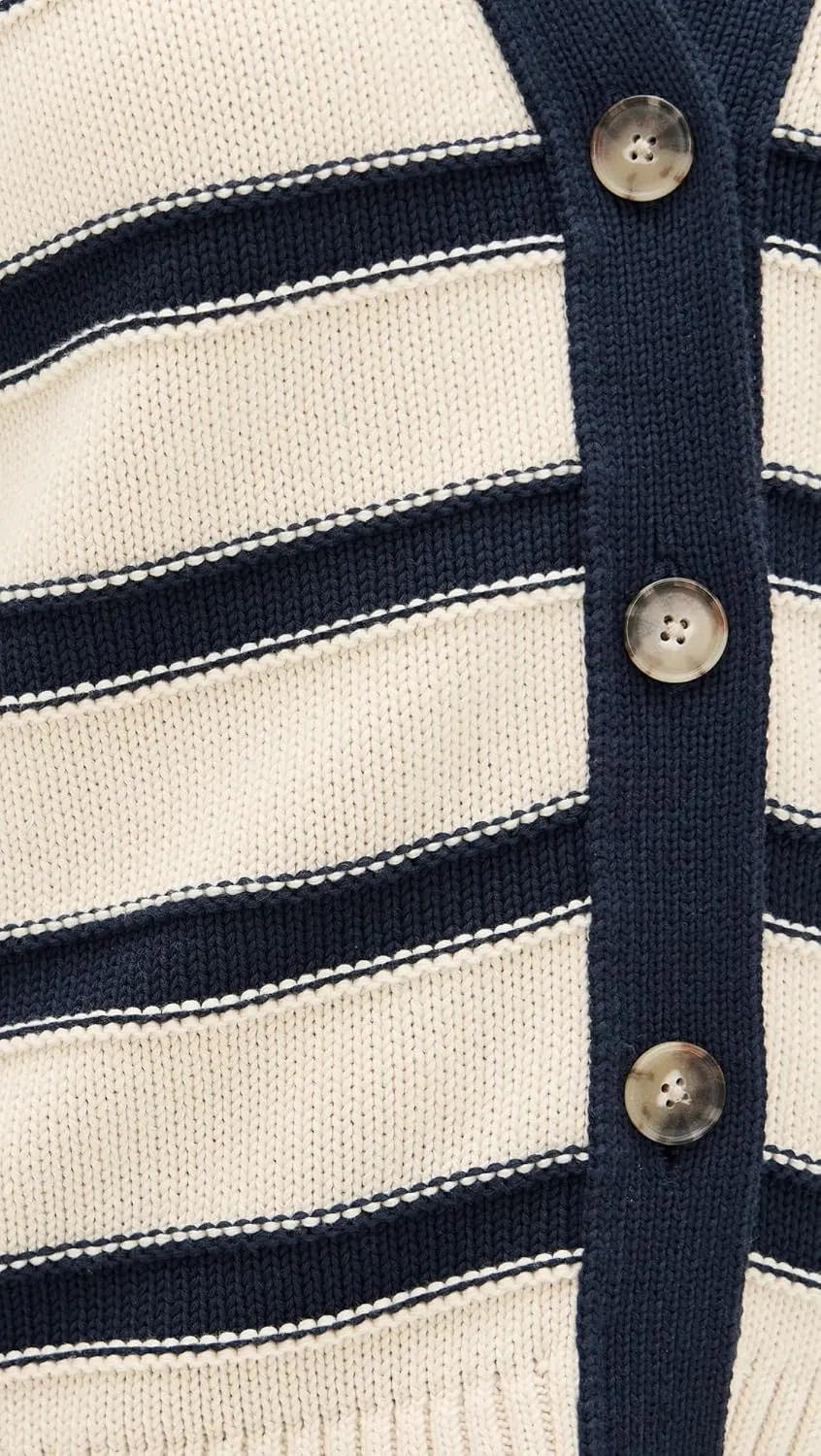 Madewell Women's Oversized Cotton Cardigan in Stripe