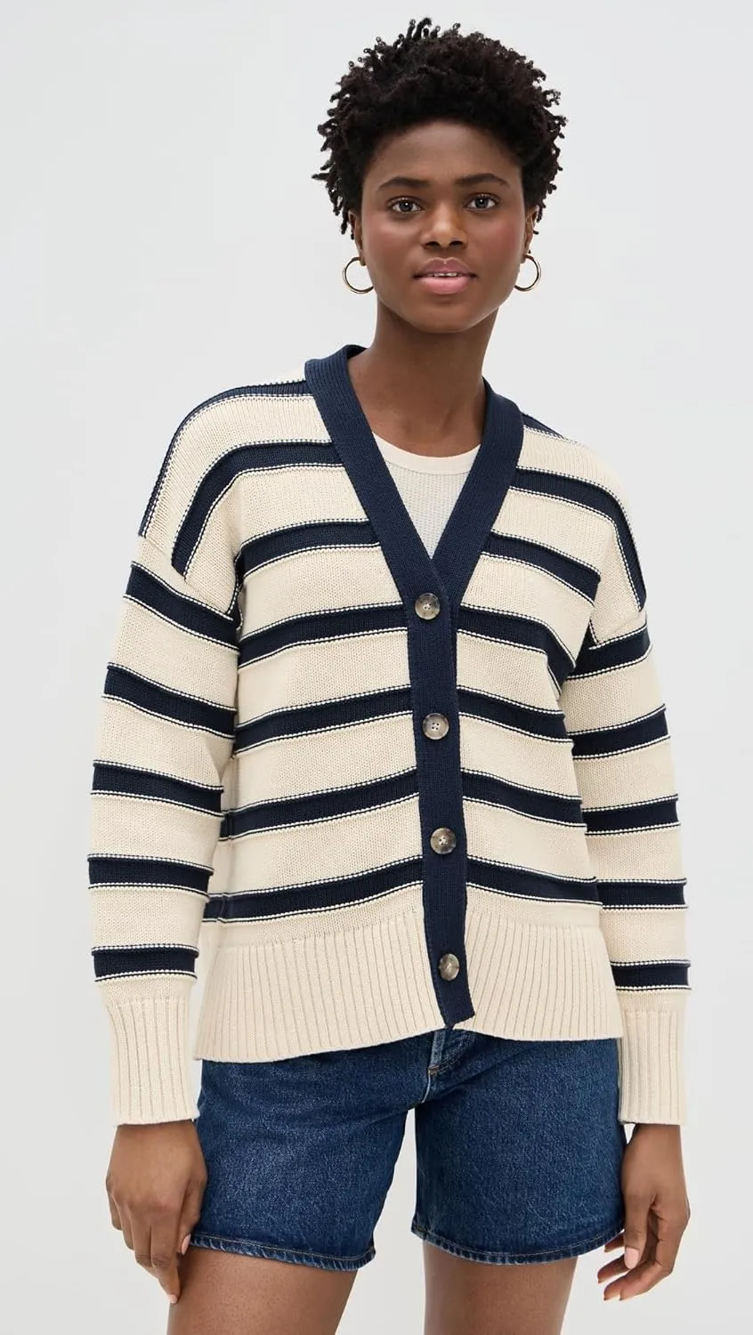 Madewell Women's Oversized Cotton Cardigan in Stripe