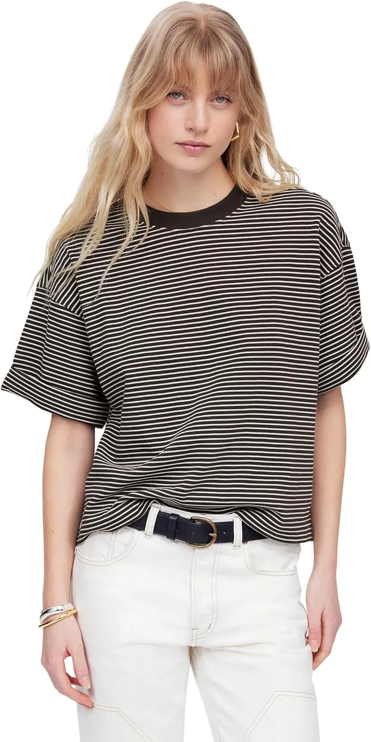 Madewell Women's Short Sleeve Sweatshirt Style Stripe