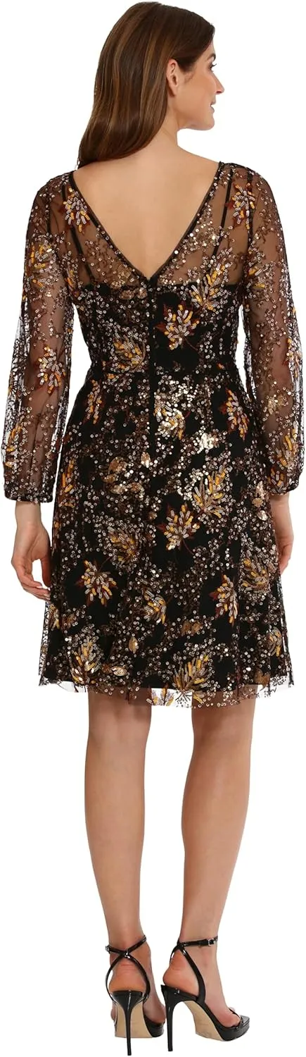 Maggy London Women's Holiday Sequin Dress Event Occasion Cocktail Party Guest of