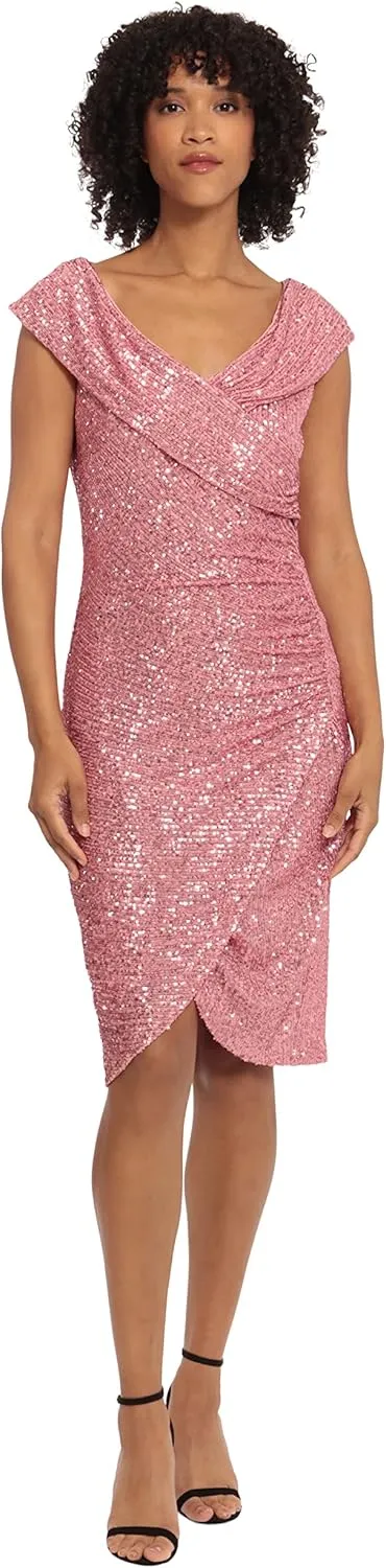 Maggy London Women's Holiday Sequin Dress Event Occasion Cocktail Party Guest of