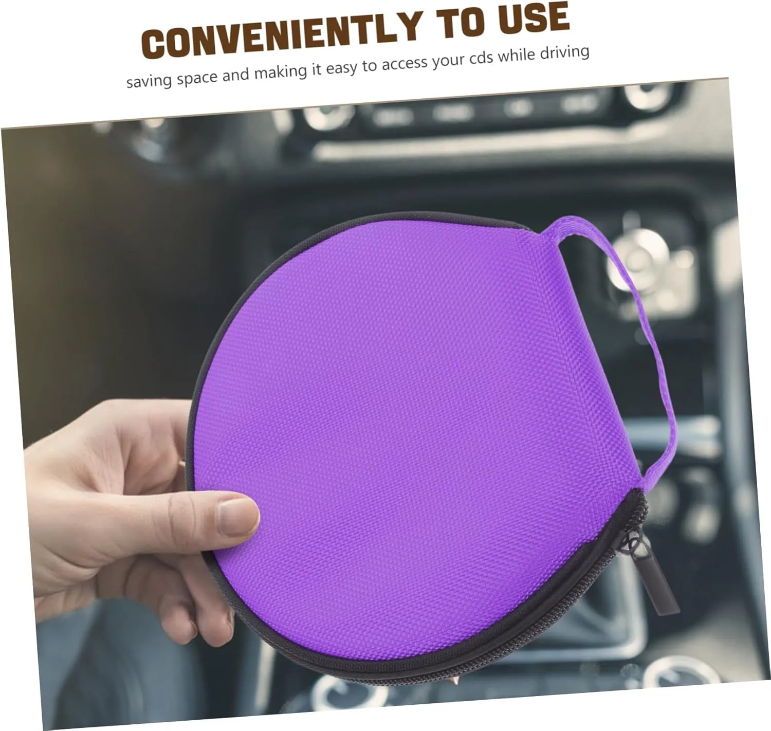 MAGICLULU Travel Home Cd Organizer Oxford Cloth Car Cd Bag Round Car Disc Organizer