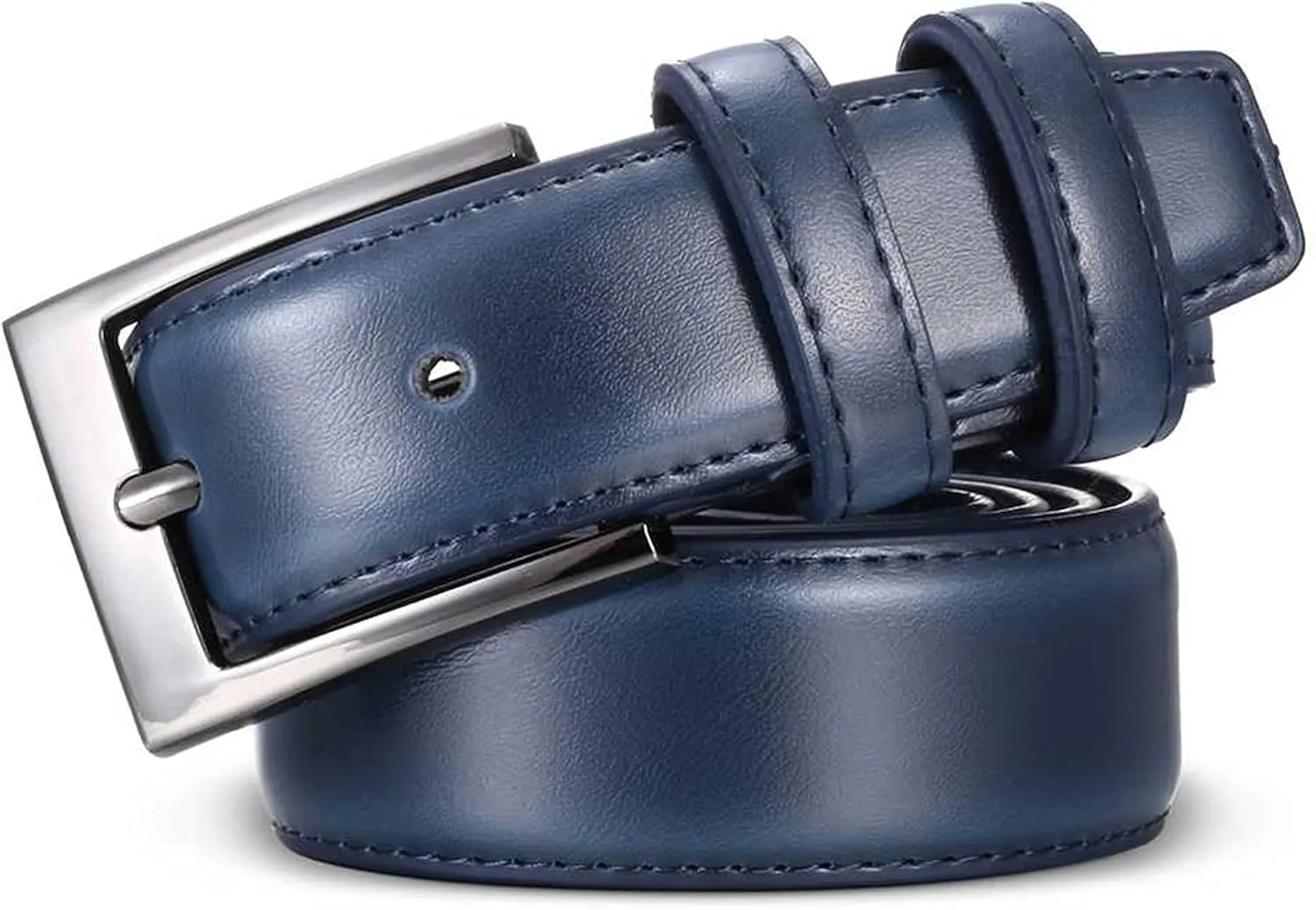 Marino’s Men Genuine Leather Dress Belt with Single Prong Buckle