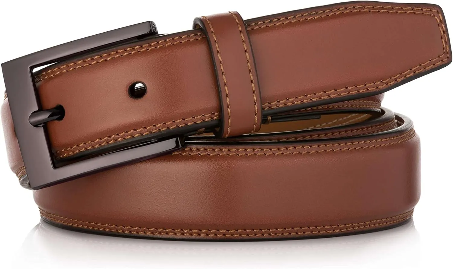 Marino’s Men Genuine Leather Dress Belt with Single Prong Buckle