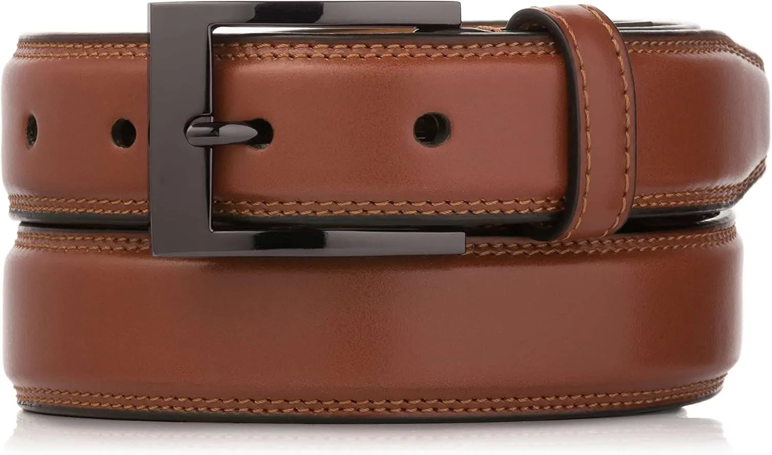 Marino’s Men Genuine Leather Dress Belt with Single Prong Buckle