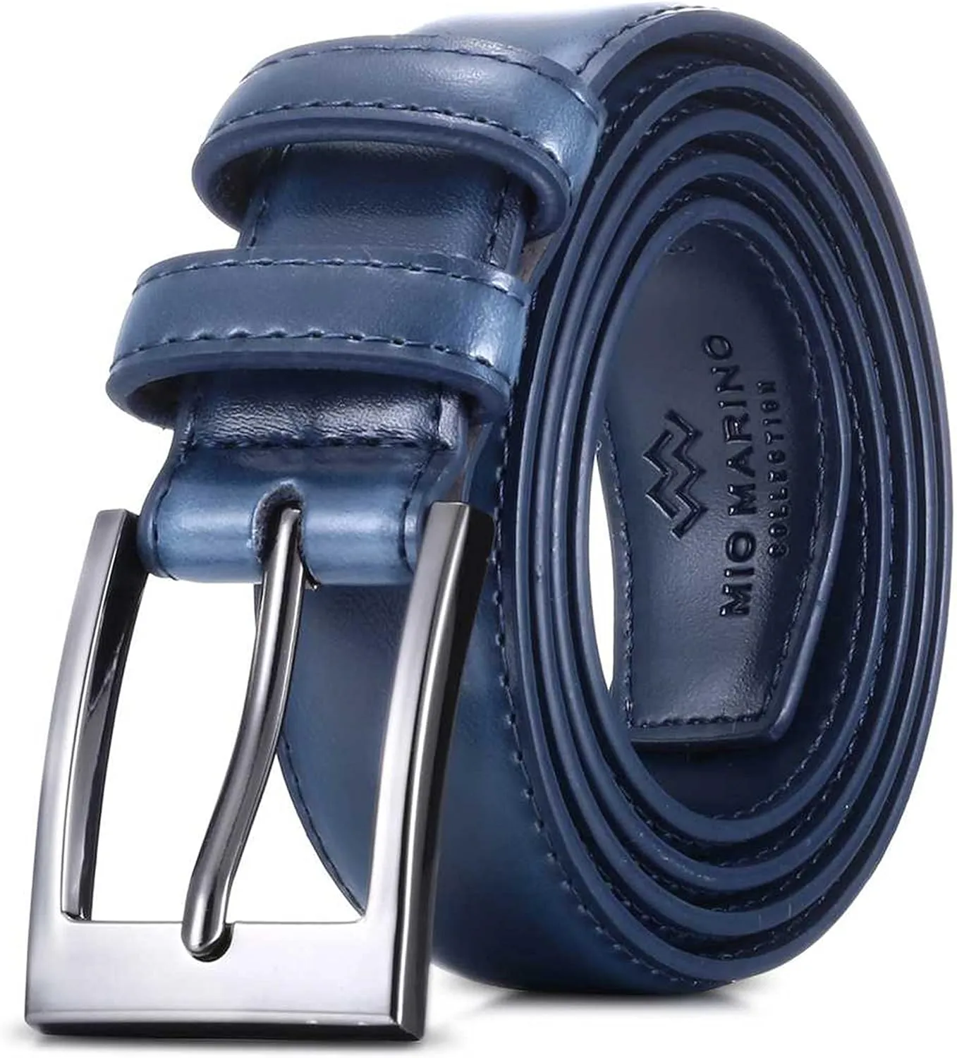 Marino’s Men Genuine Leather Dress Belt with Single Prong Buckle