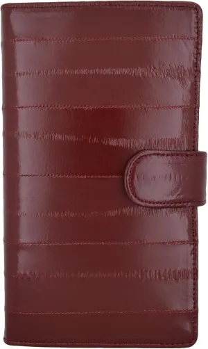 Marshal New Eel Skin Leather Credit Card Holder Wallet 19 Card Slots & 1 ID Window With Snap