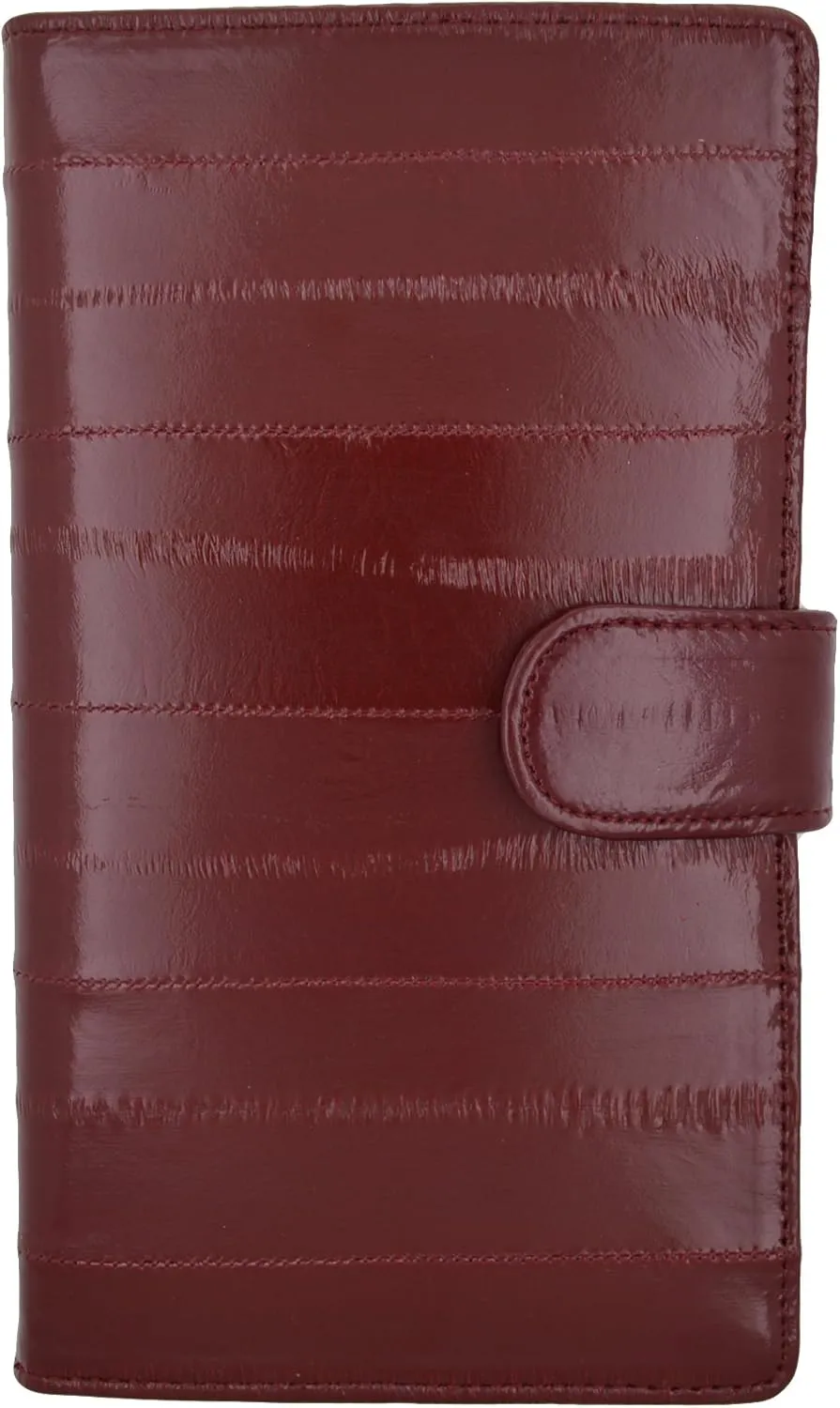 Marshal New Eel Skin Leather Credit Card Holder Wallet 19 Card Slots & 1 ID Window With Snap