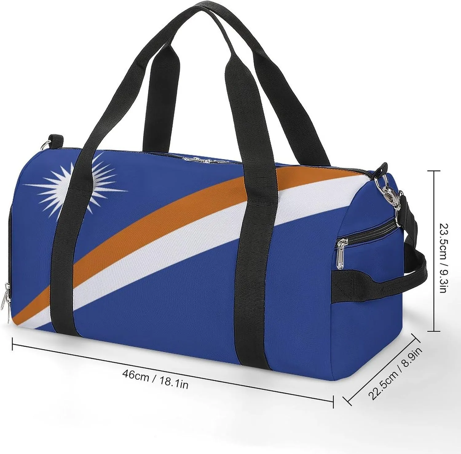 Marshall Lslands Flag Duffel Bag for Men Women Waterproof with Shoe Compartment