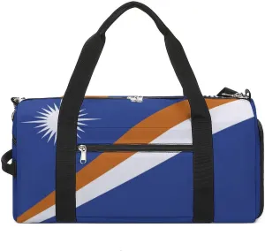 Marshall Lslands Flag Duffel Bag for Men Women Waterproof with Shoe Compartment