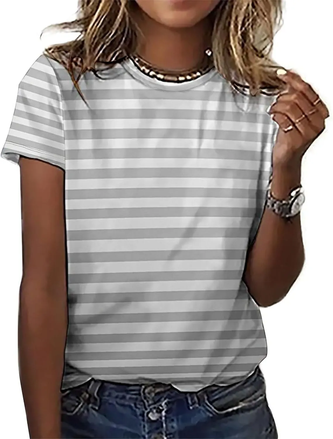MARSVOVO Women's Camo Tiger Stripe T-Shirt Casual Loose Business Lightweight Hide Belly Summer Novelty Soft Blouse