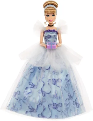 Mattel Disney Princess Cinderella Birthday Collectible Fashion Doll, Inspired by Disney Movie, Special Occasion Gifts for Kids & Collectors