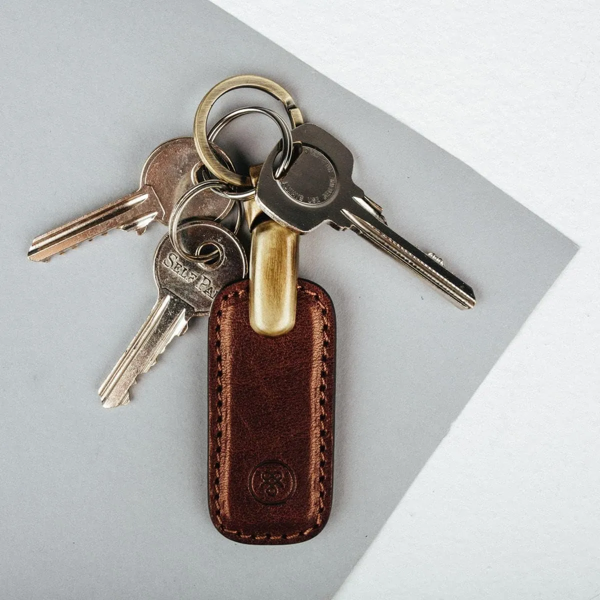 Maxwell Scott - Mens Luxury Italian Full Grain Leather Key Ring - Handmade from Premium Italian Full Grain Hides - The Ponte