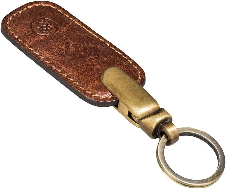 Maxwell Scott - Mens Luxury Italian Full Grain Leather Key Ring - Handmade from Premium Italian Full Grain Hides - The Ponte