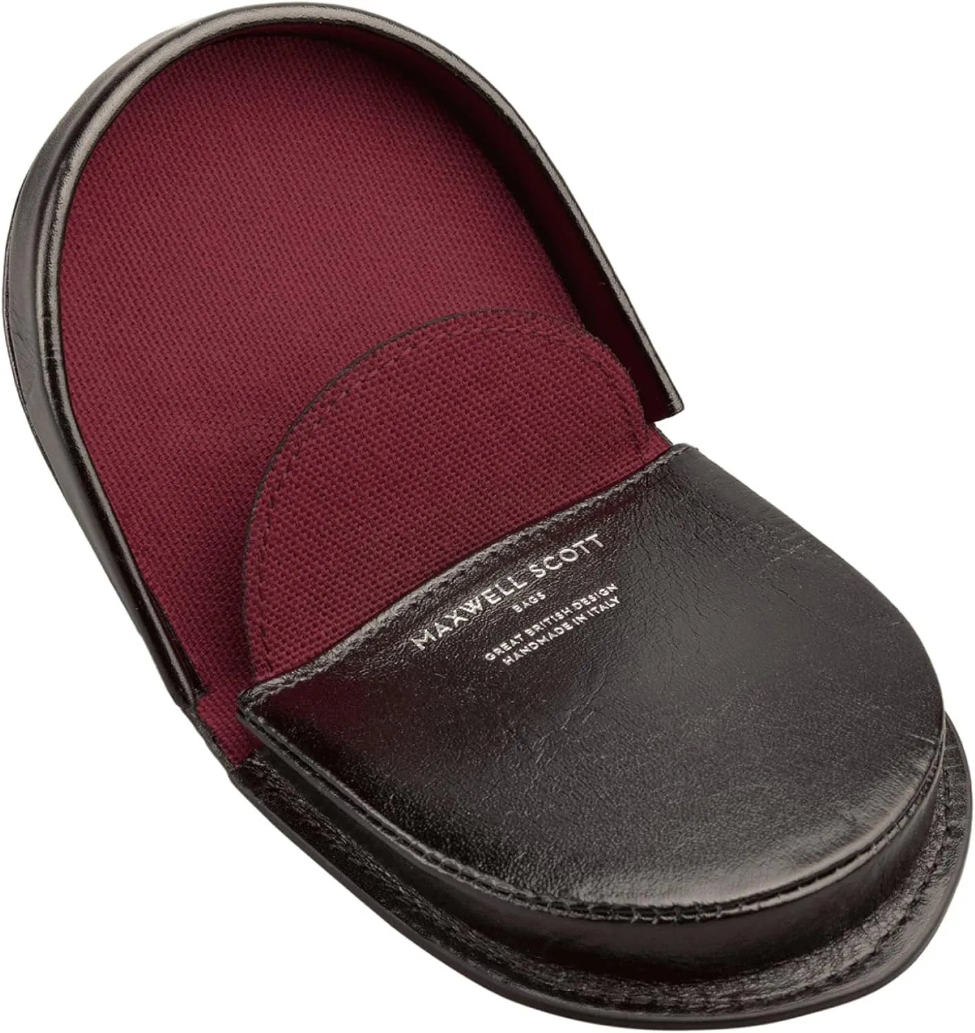Maxwell Scott - Mens Luxury Leather Horseshoe Coin Pouch Wallet Purse - Handmade from Full Grain Hides - The Savino Black