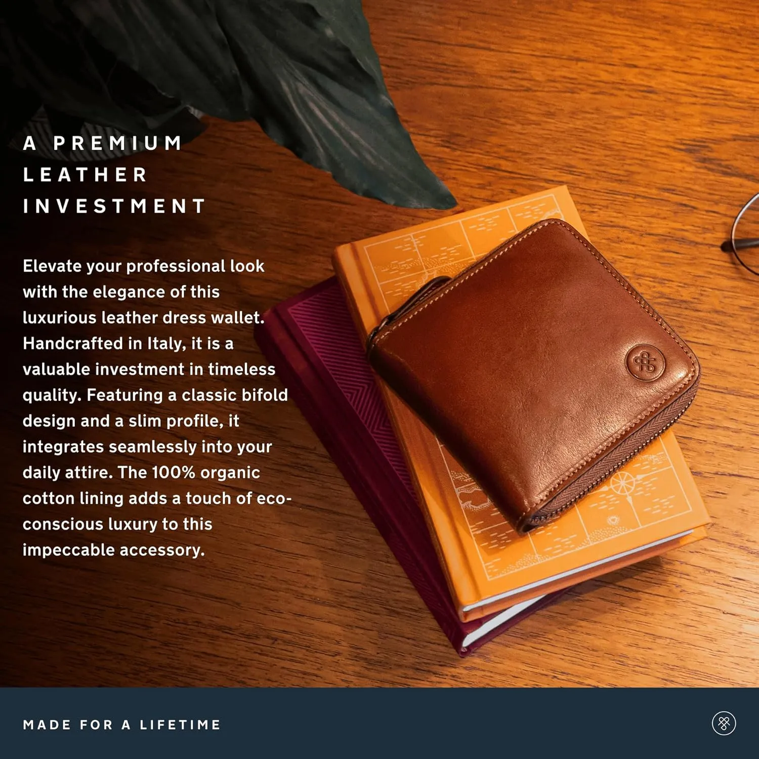 Maxwell Scott - Mens Luxury Leather Zip Around Wallet Three-Sided with Coin Pouch Pocket - The Tabiano Dark Brown