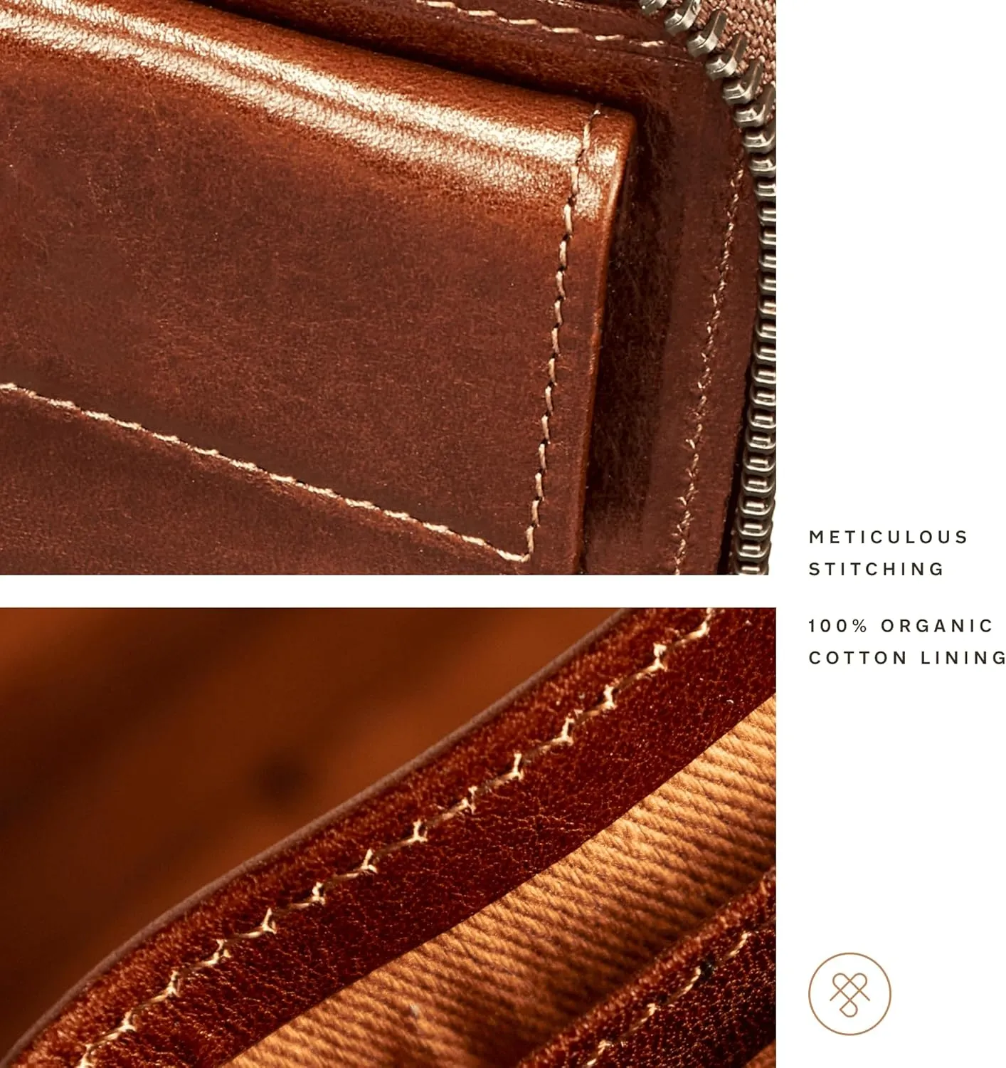 Maxwell Scott - Mens Luxury Leather Zip Around Wallet Three-Sided with Coin Pouch Pocket - The Tabiano Dark Brown