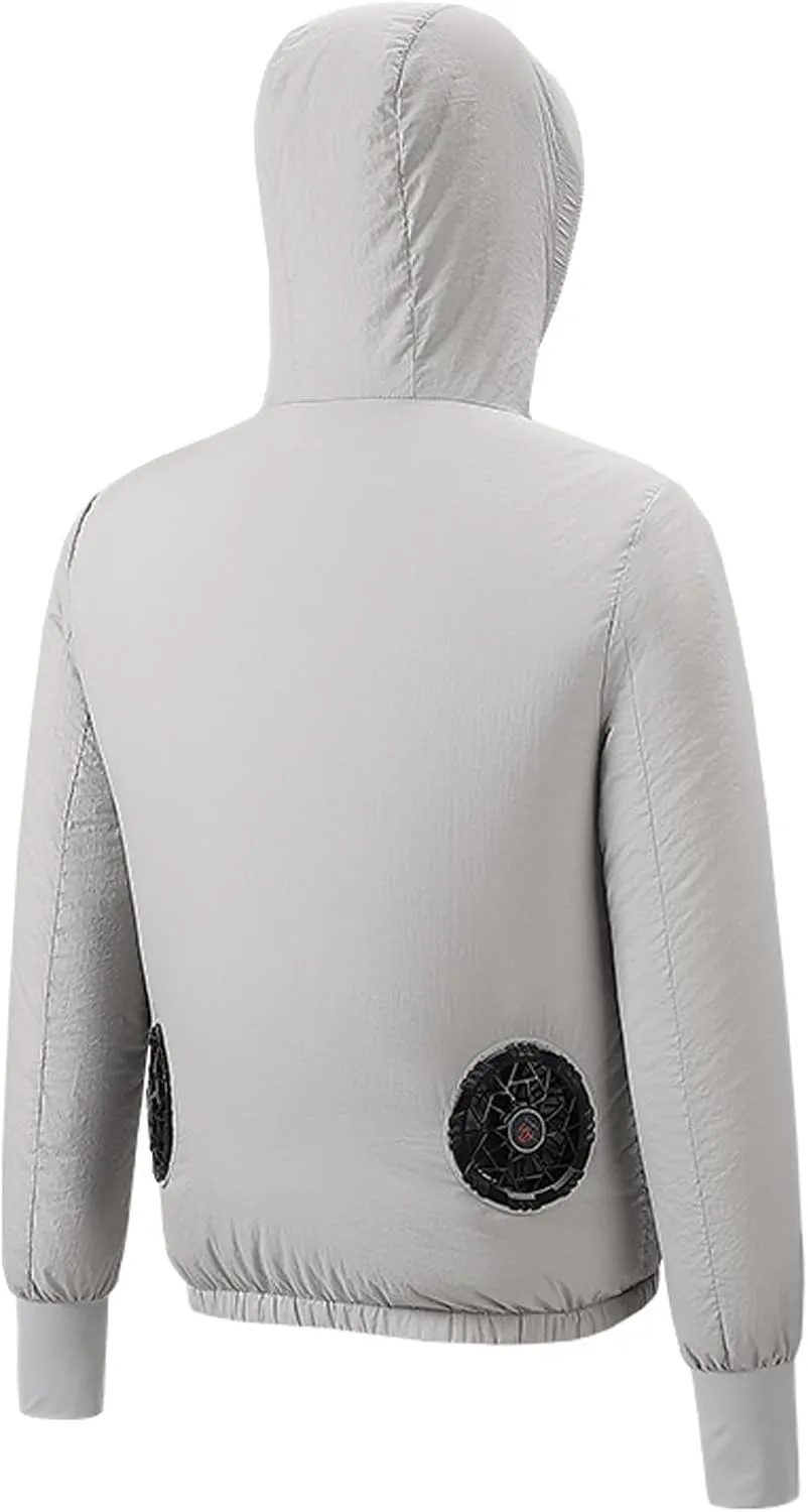 Meichoon Sun Protective Jacket UPF 50  Air Conditioner Hoodie Lightweight Cooling Clothes with Fans Stay Cooling in Summer