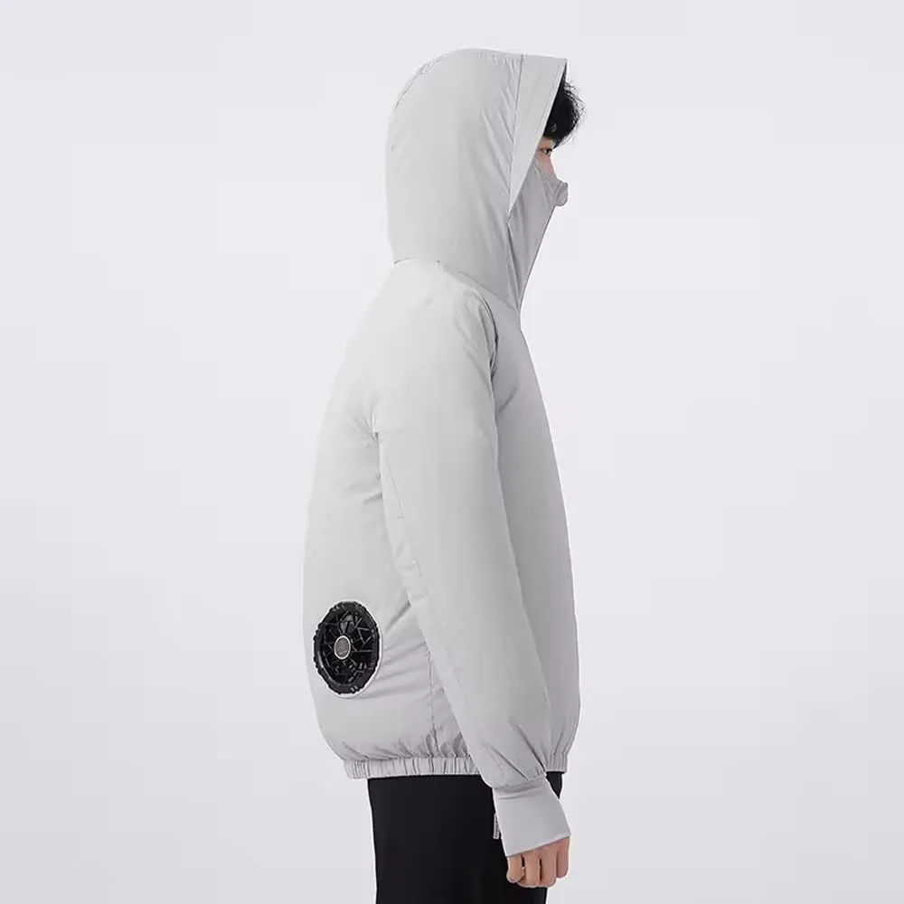 Meichoon Sun Protective Jacket UPF 50  Air Conditioner Hoodie Lightweight Cooling Clothes with Fans Stay Cooling in Summer