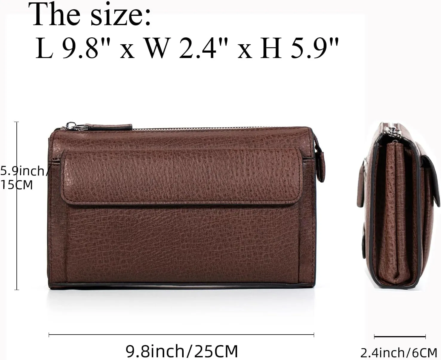 Men Clutch Bags Genuine Leather Long Wallet Large Capacity Purse Business Card Organizer Handbag Travel Bag