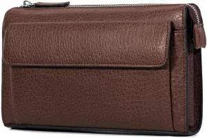 Men Clutch Bags Genuine Leather Long Wallet Large Capacity Purse Business Card Organizer Handbag Travel Bag
