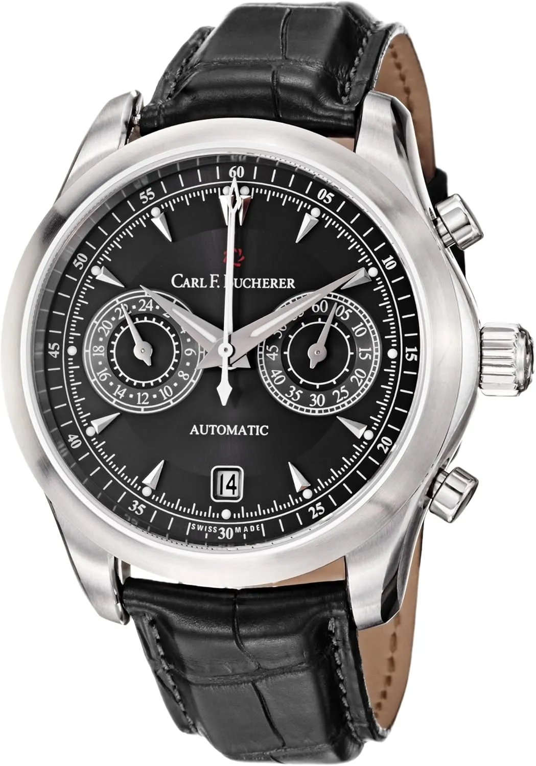 Men's 0010910083301 Manero Black Chronograph Dial and Strap Watch