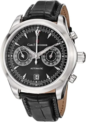 Men's 0010910083301 Manero Black Chronograph Dial and Strap Watch