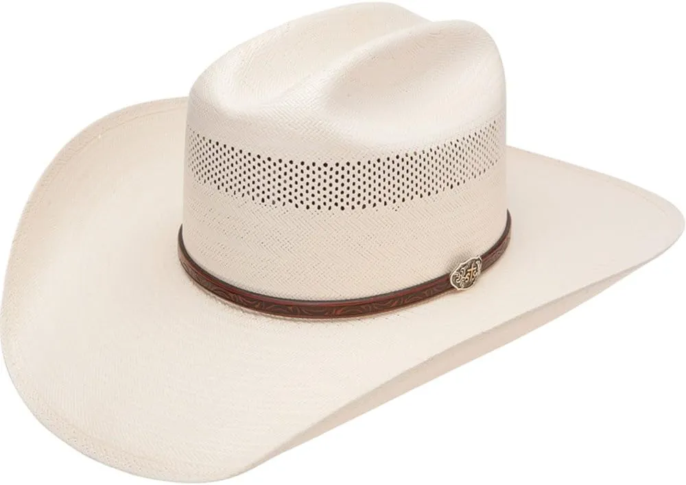 Mens 10X Cross Tie Stran Smith Straw Cowboy Hat 7 Natural