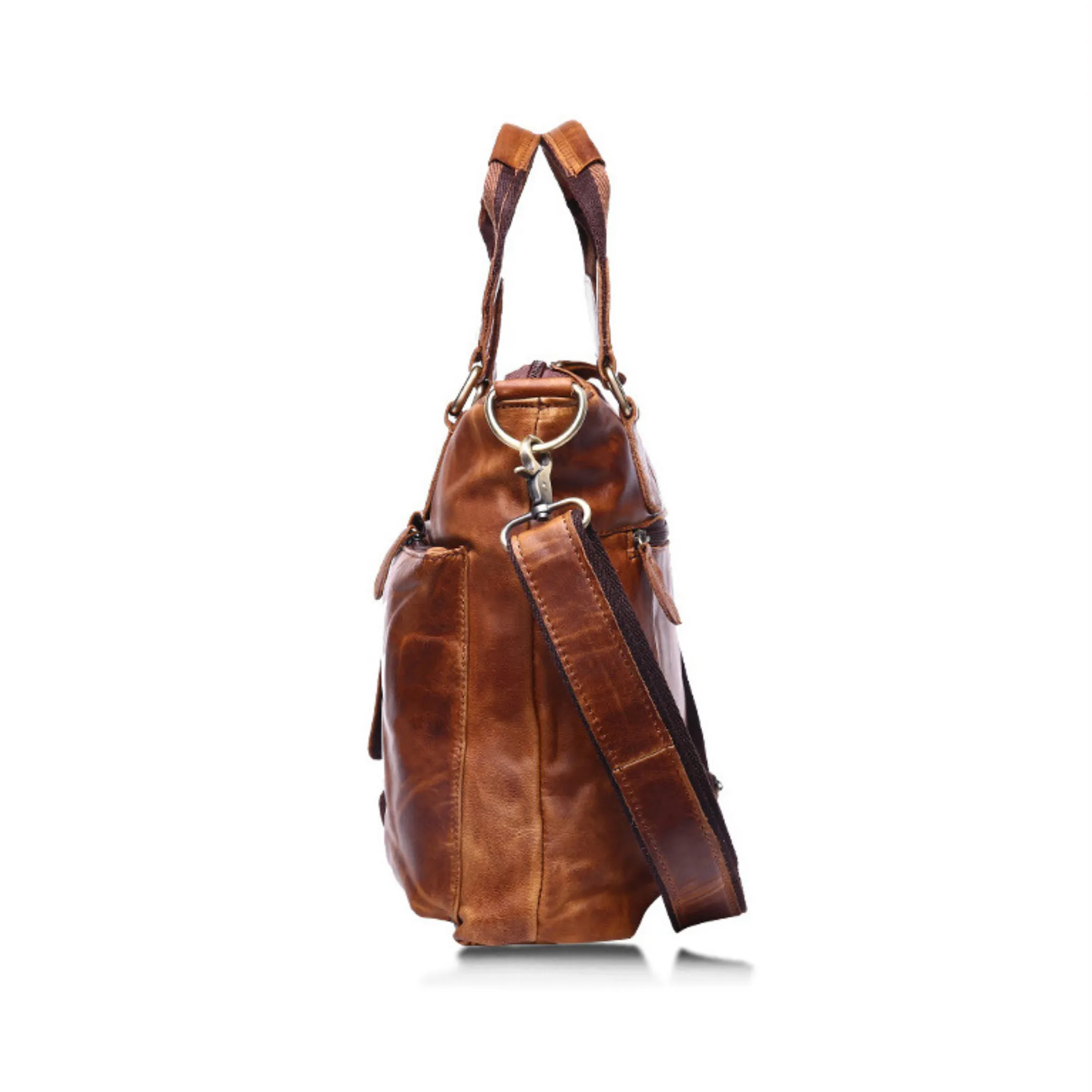 Men’s &amp; Women’s Designer Full Grain Leather Cross Body Tote Satchel Bag