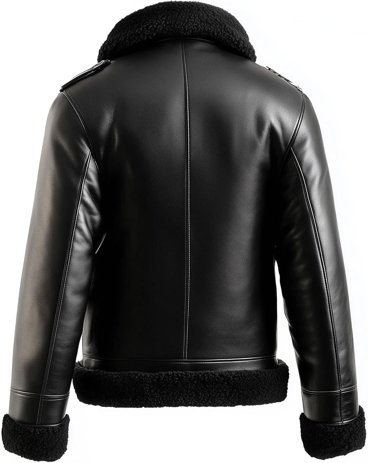 Mens Aviator Jacket Black Shearling Coat Inspired by Flight Jacket Genuine Leather Jackets For Men