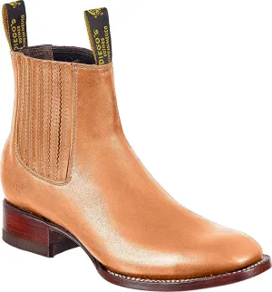 Men's Cowboy Genuine Cowhide Leather Short Ankle Western Rodeo Biker Boots